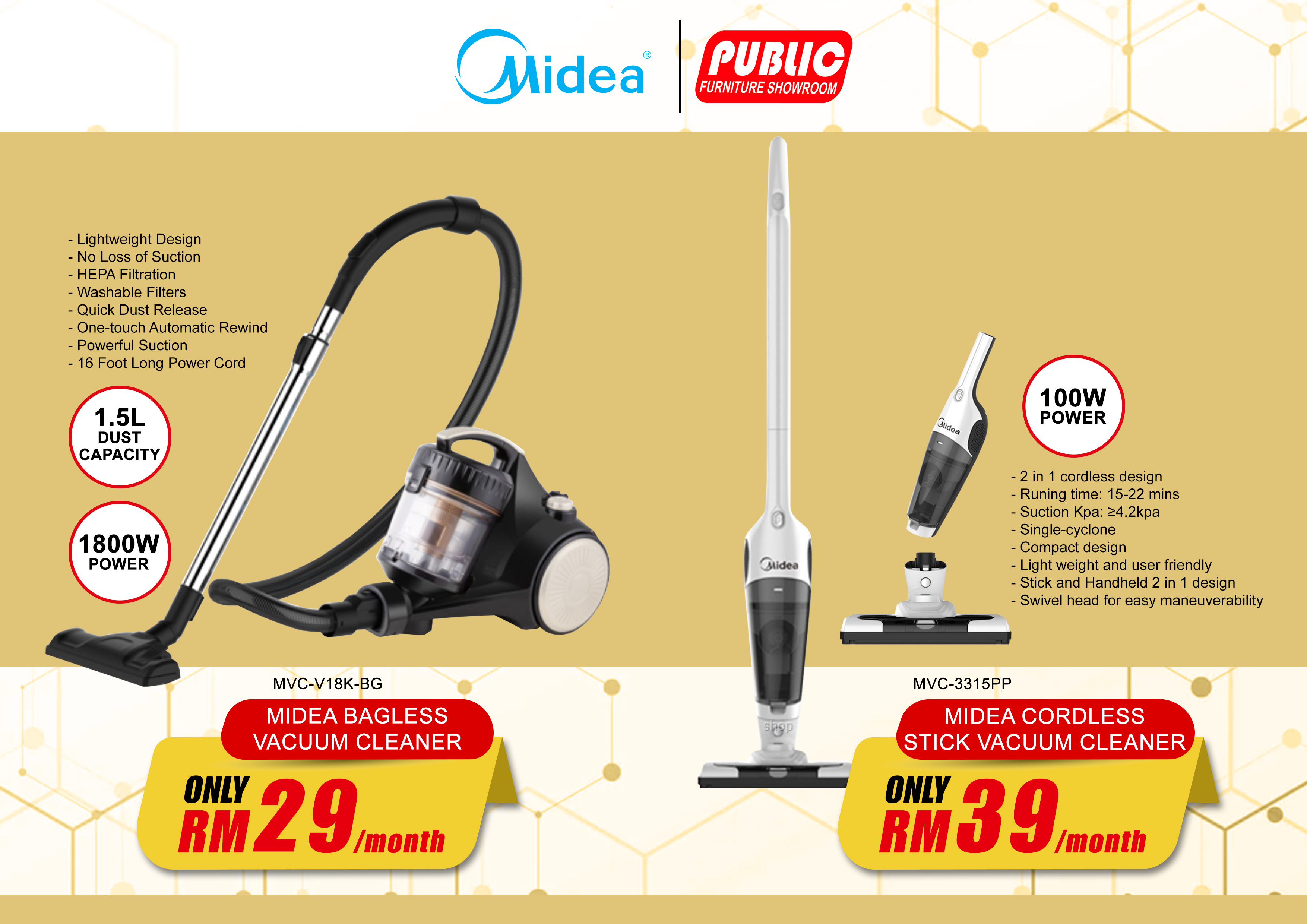 MIDEA BAGLESS VACUUM CLEANER